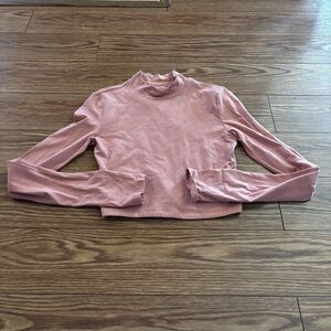 Aero Pink Cropped Mockneck T Shirt